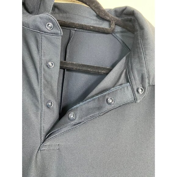 Lululemon Mens Polo Shirt Navy Blue Short Sleeve size XL Preppy Performance - Picture 4 of 12